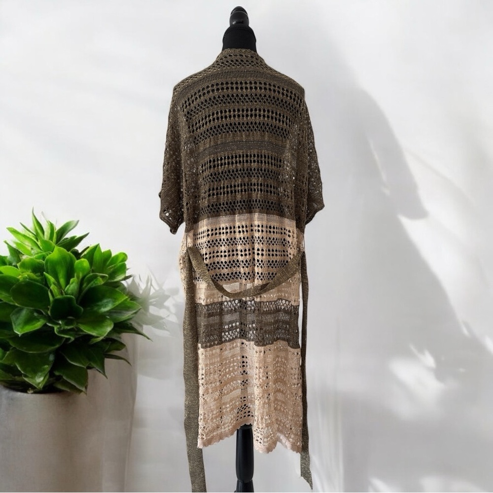 Cia Marítima Crochet Beach Cover-Up Kimono with Metallic Thread – One Size - Picture 3 of 6